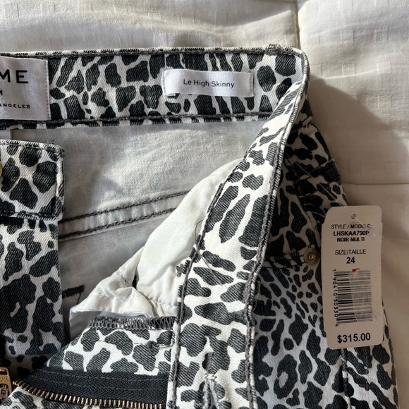 🥤 Frame Le High Skinny High Rise Skinny Noir Multi Animal Print Jean 24 NWT - Picture 12 of 15